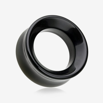 A Pair of Black Onyx Stone Double Flared Eyelet Plug-Black